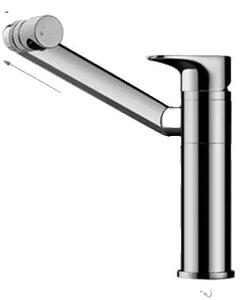 Miscelatore per lavabo alto, girevole a 360°, design moderno, colore argento