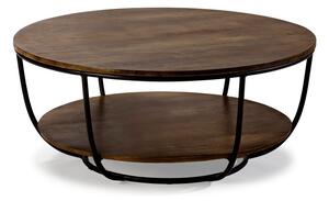 Tavolino da salotto rotondo colore naturale scuro in mango massiccio ø 90 cm Delhi – MOME