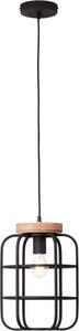 Lampada BRILLIANT, lampada a sospensione Gwen 1flg legno antico/corindone nero, metallo/legno, 1x A60, E27, 40W, lampade standard (non incluse)