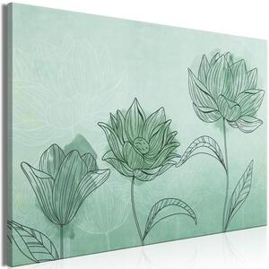 Quadro Three Flowers (1 Part) Wide