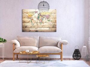 Quadri di sughero World Map: Wooden Oceans [Cork Map]