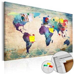 Quadri di sughero Colorful World Map [Cork Map]