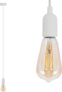 Corda a sospensione tessile bianca lampada a sospensione E27 filamento LED, luce a sospensione vintage