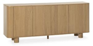 Cassettiera di colore naturale con effetto rovere 180x75x40 cm Padoc – MOME