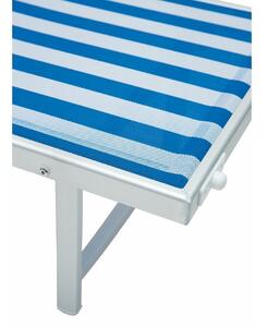 Lettino da lido spiaggia con struttura in alluminio resistente e schienale in textilene 2/1 con tettuccio parasole regolabile Riccione - MediumSeaGree