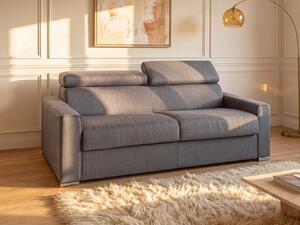 Divano letto 4 posti express doghe larghe memory foam Letto: 160 cm x 22 cm Tessuto Grigio - VIZIR