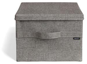 Scatola con coperchio grigia in tessuto 36x46x25 cm Soft Storage Large – Bigso