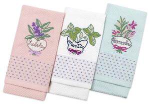 Strofinacci cucina 3 pezzi in cotone Vingi Herbarium