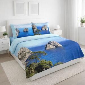 Completo Lenzuola Copriletto Matrimoniale Botticelli Home in Stampa Digitale 4D Capri