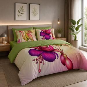 Completo Lenzuola Copriletto Matrimoniale Botticelli Home in Stampa Digitale 4D Fuchsia
