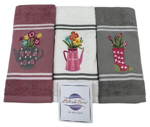 Strofinacci cucina 3 pezzi in spugna Botticelli Home Flowers