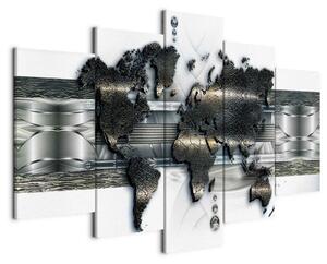 Quadro Mappa di mondo di metallo