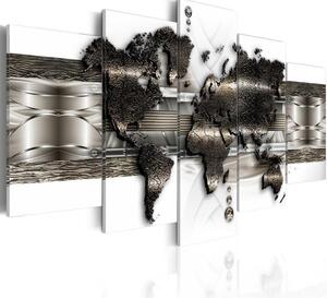 Quadro Mappa di mondo di metallo II