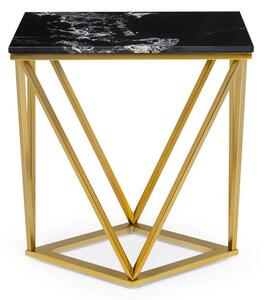 Besoa Black Onyx II tavolino da salotto 50x55x35cm (LxAxP) marmo oro / nero