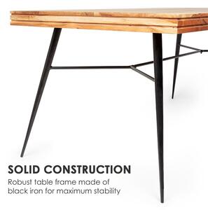 Besoa Vantor tavolo da pranzo struttura d'acciaio 175 x 78 x 80 cm legno