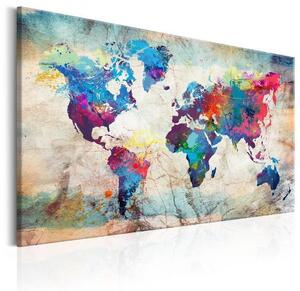 Quadro World Map Colourful Madness