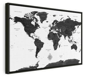 Quadro Black and White Map (1 Part) Wide