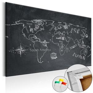 Quadri di sughero Travel broadens the Mind [Cork Map]