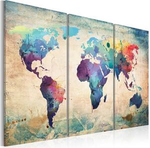 Quadro Mappa iridata trittico