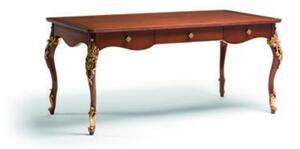 MOBILI 2G - SCRIVANIA CLASSICA 3 CASSETTI IN LEGNO TINTA NOCE L.181 P.91 H.81
