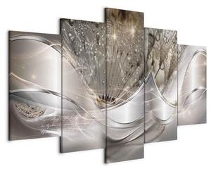 Quadro Sparkling Dandelions (5 Parts) Beige Wide