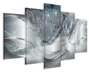 Quadro Sparkling Dandelions (5 Parts) Blue Wide