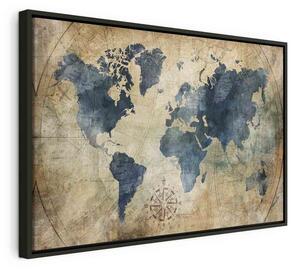 Quadro Retro Map (1 Part) Wide