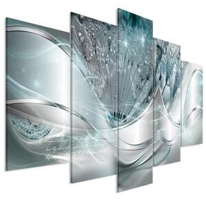 Quadro Modern Dandelions (5 Parts) Blue Wide