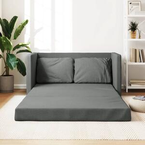 Divano Letto da Terra 2 in 1 Grigio Scuro 112x174x55 cm Tessuto