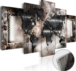 Quadri su vetro acrilico Graphite Map [Glass]