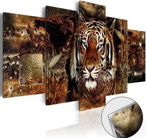 Quadri su vetro acrilico Golden Jungle [Glass]