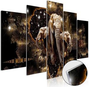 Quadri su vetro acrilico Brown Elephants [Glass]