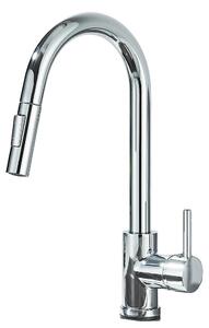 Miscelatore da cucina, con doccetta estraibile, design a leva singola, finitura cromata