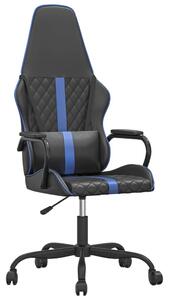 Sedia da Gaming Massaggiante Blu e Nero in Pelle finta