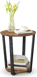 Holz4home® Tavolino Lorie I Tavolino da salotto rotondo Ø50cm I Look industriale Marrone I Tavolino vintage Tavolino da tè Tavolino vintage I Tavolino