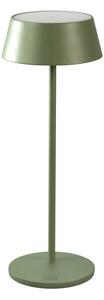 Konstsmide 7839-630 Menton USB lampada da tavolo | verde menta | per interni | senza fili | 2200K/2700K | 9-20 h di durata della batteria | 11 x 11 x 30 cm | inclusa stazione di ricarica