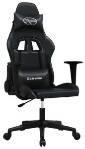 Sedia da Gaming Massaggiante Nera in Pelle finta