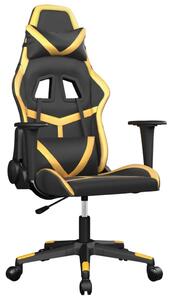 Sedia da Gaming Massaggiante Nero e Oro in Pelle finta