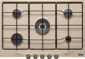 Franke Piano Cottura 5 Fuochi a Gas da Incasso 75 cm (1 Bruciatore Tripla Corona) colore Avena - 106.0696.852 COUNTRY FCH 750 OA