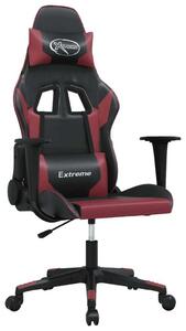 Sedia Gaming Massaggio Nero e Rosso Vino in Pelle finta