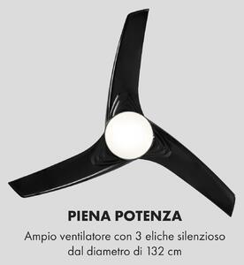 Klarstein Figo Ventilatore da Soffitto, O: 52" (132 cm), Potenza: 55 Watt, nero