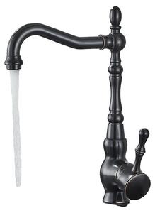 Miscelatore per lavabo, da montare a parete, monocomando, colore nero, modello A-a