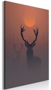 Quadro - Deers in the Fog (1 Part) Vertical