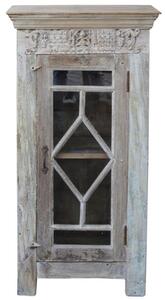 Armadio ausiliario, cassettiera, comodino, armadio da ingresso con ante in vetro - Modello 4, bianco, legno, vetro, 108*56*40 cm, Armadi e guardaroba