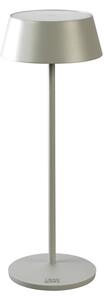 Kontsmide 7839-300 Menton Lampada da tavolo USB | grigia | per interni | senza fili | 2200K/2700K | 9–20 ore di autonomia della batteria | 11 x 11 x 30 cm | base di ricarica inclusa