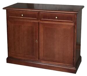MOBILI 2G - MADIA CREDENZA ARTE POVERA IN LEGNO 2 ANTE TINTA NOCE 105X42X85