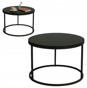 Tavolino EstiloHome ORI, rotondo, diametro 60 cm, nero – Tavolino ausiliario con struttura in metallo