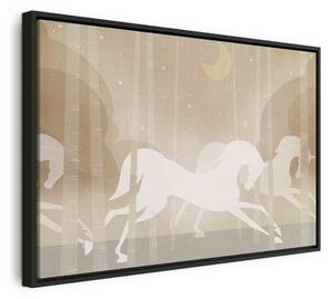 Quadro - Moon Horses - Horses Galloping Among Trees on a Starry Night