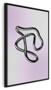 Quadro - Silver Intricacies - Fluid Metallic Figure on a Gradient Background