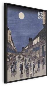 Quadro - Night time view of Saruwaka Street from Meisho Edo Hyakkei (One Hundred Views of Edo) (Utagawa Hiroshige)